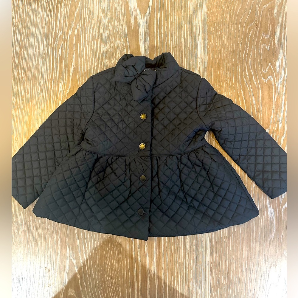 Janie and Jack Quilted Coat. Black. Size 18-24 mo. EUC